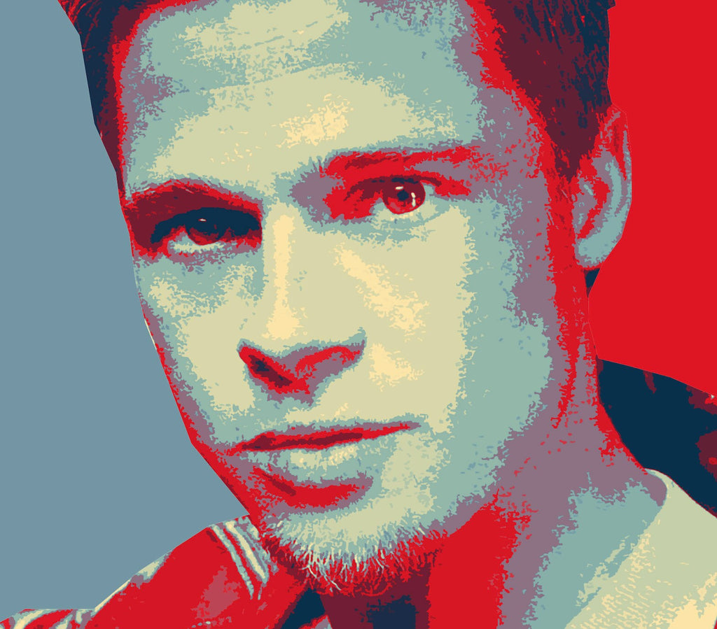 Tyler Durden Pop Art Illustration - Fight Club Cult Movie Home Decor in Poster Print or Canvas Art