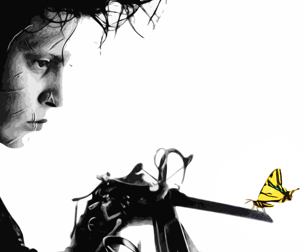 Edward Scissorhands Pop Art Illustration - Tim Burton Movie Home Decor in Poster Print or Canvas Art