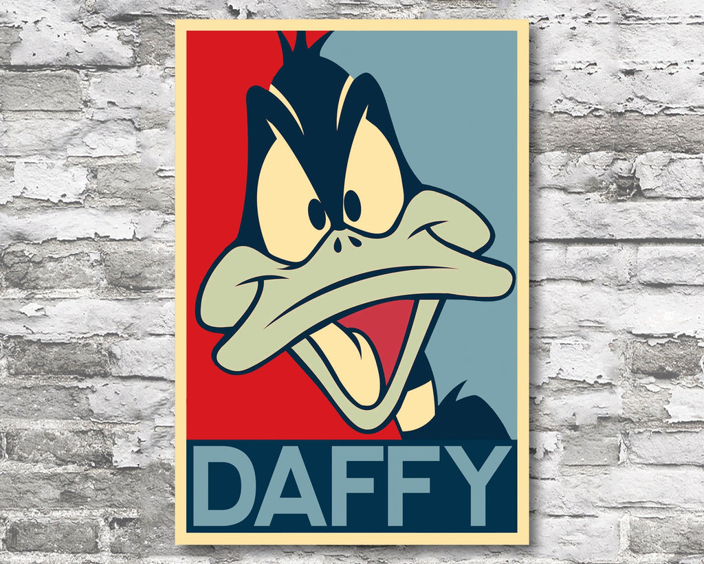 Daffy Duck Pop Art Illustration - Looney Tunes Cartoon Home Decor in Poster Print or Canvas Art