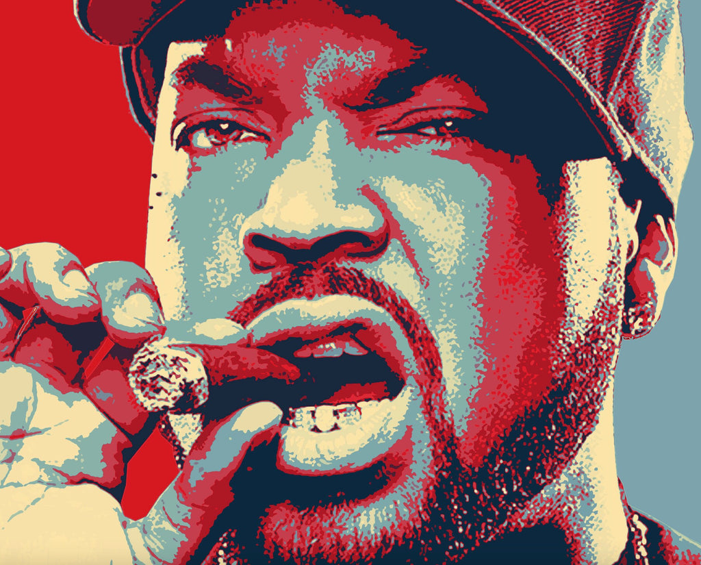 Ice Cube Pop Art Illustration - NWA Rap Hip hop Music Icon Home Decor in Poster Print or Canvas Art