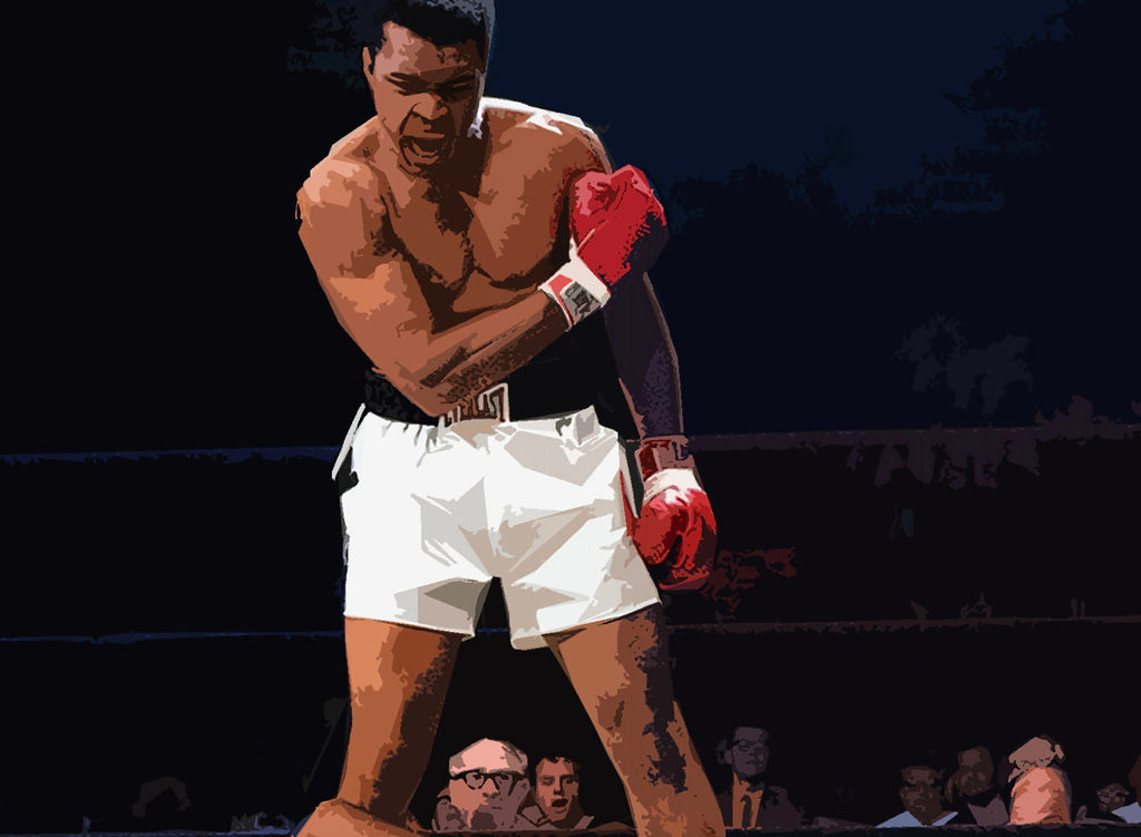 Muhammad Ali Boxing Pop Art Illustration - Sports Icon Home Decor in Poster Print or Canvas Art