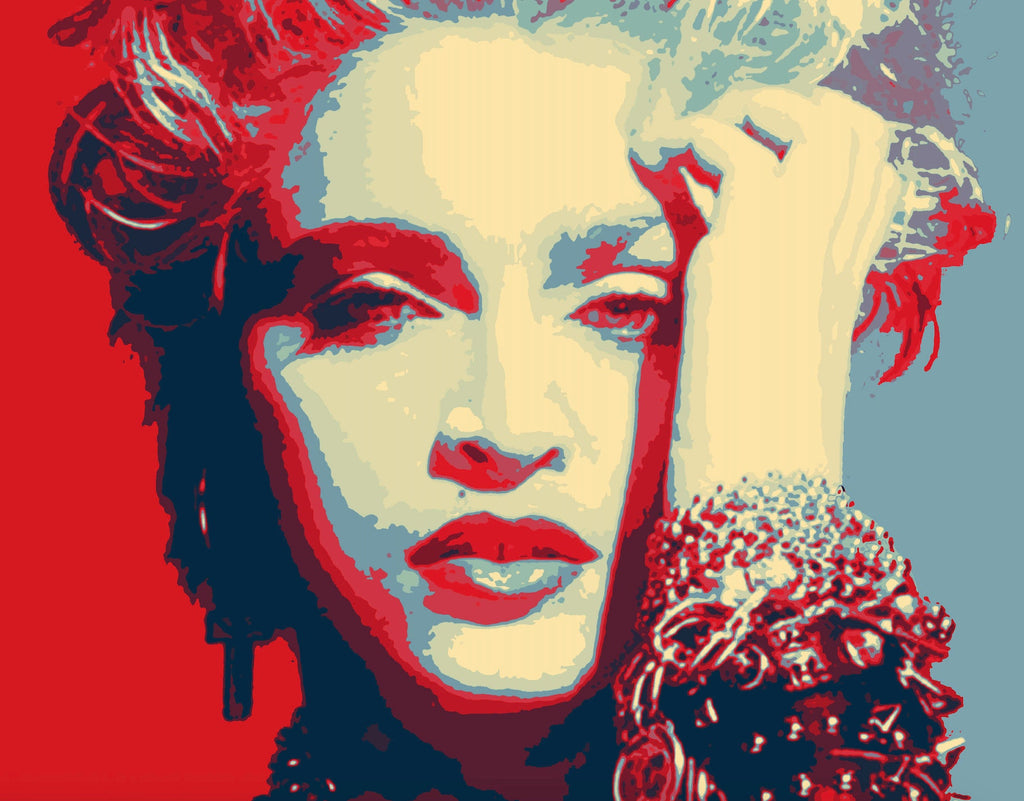 Madonna Pop Art Illustration - 80's Pop Music Home Decor in Poster Print or Canvas Art