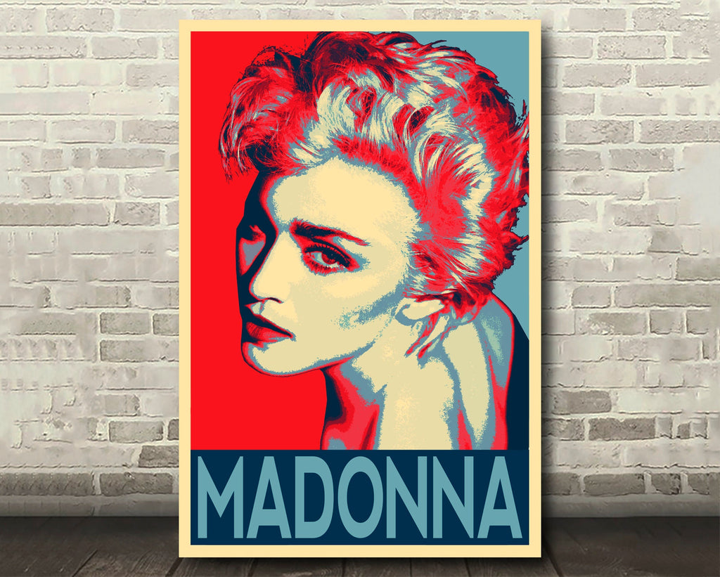 Madonna Pop Art Illustration - 80's Pop Music Home Decor in Poster Print or Canvas Art