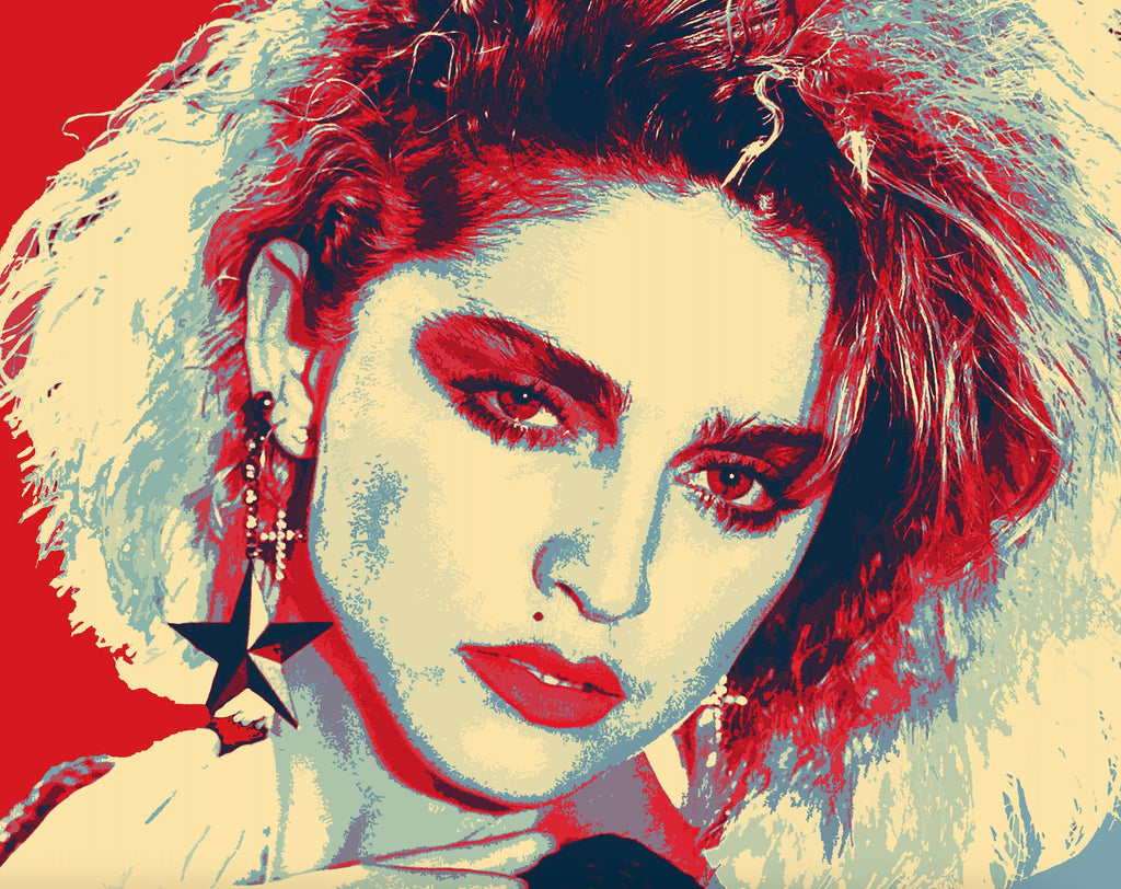 Madonna Pop Art Illustration - 80's Pop Music Home Decor in Poster Print or Canvas Art