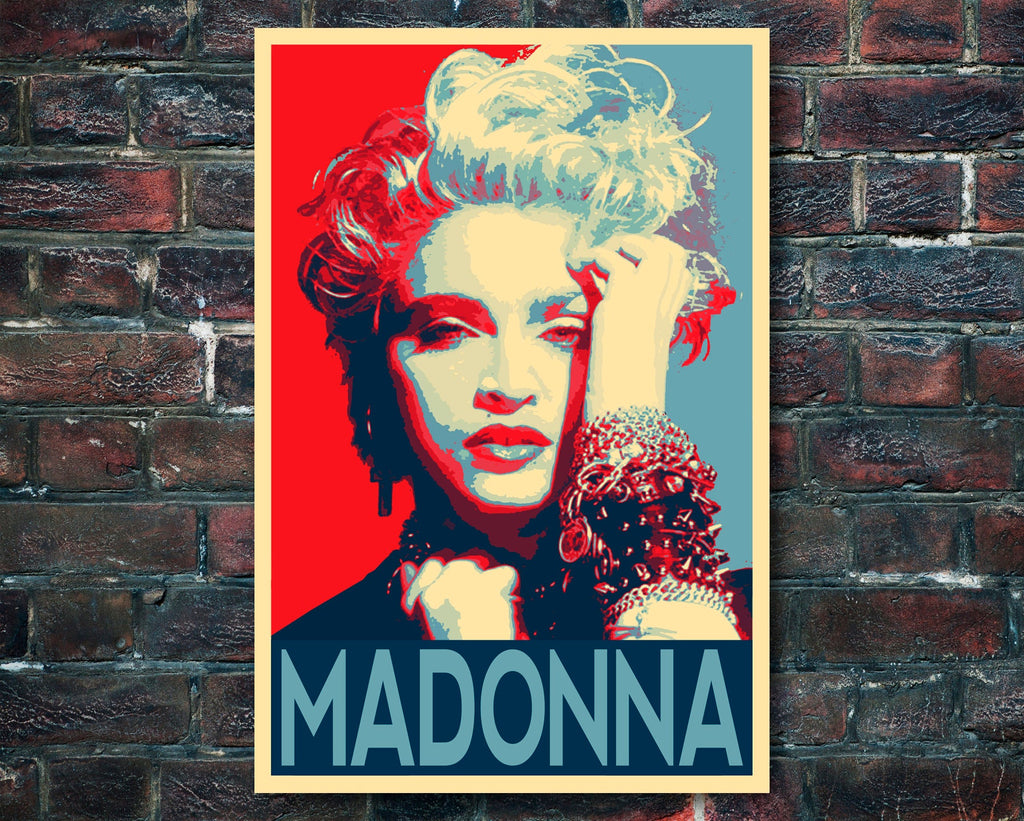 Madonna Pop Art Illustration - 80's Pop Music Home Decor in Poster Print or Canvas Art