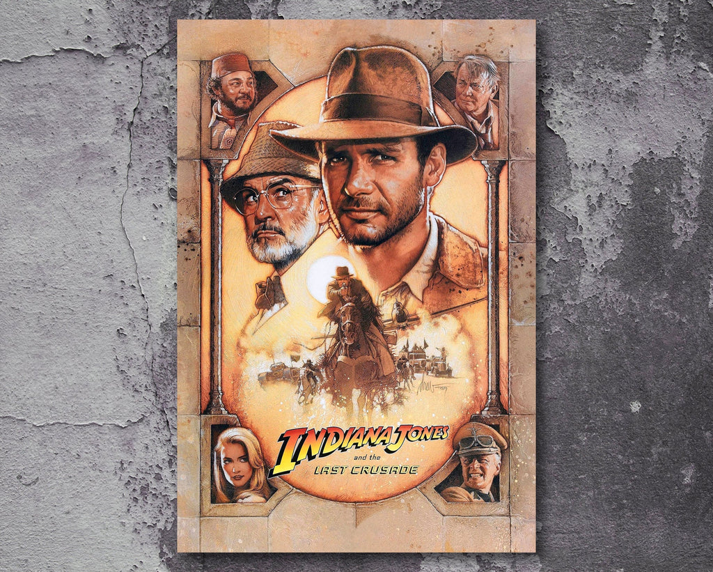 Indiana Jones and the Last Crusade 1989 Vintage Poster Reprint - Adventure Movie Home Decor in Poster Print or Canvas Art