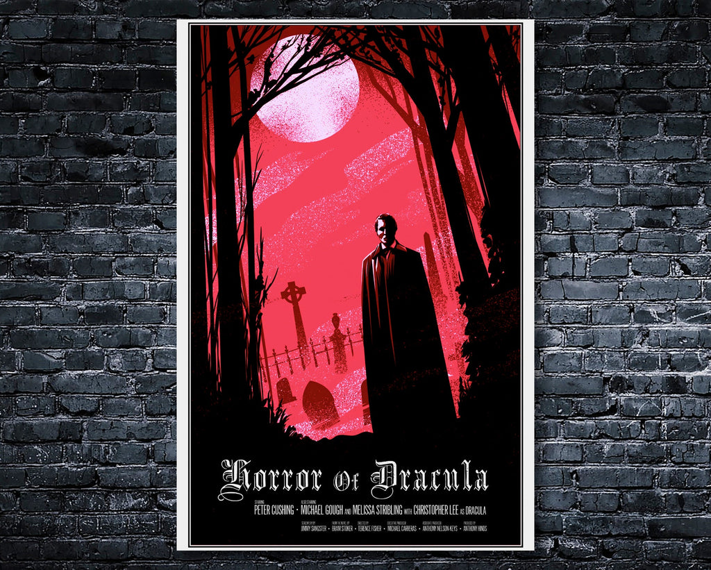 Horror of Dracula 1958 Vintage Poster Reprint - Christopher Lee Vampire Home Decor in Poster Print or Canvas Art