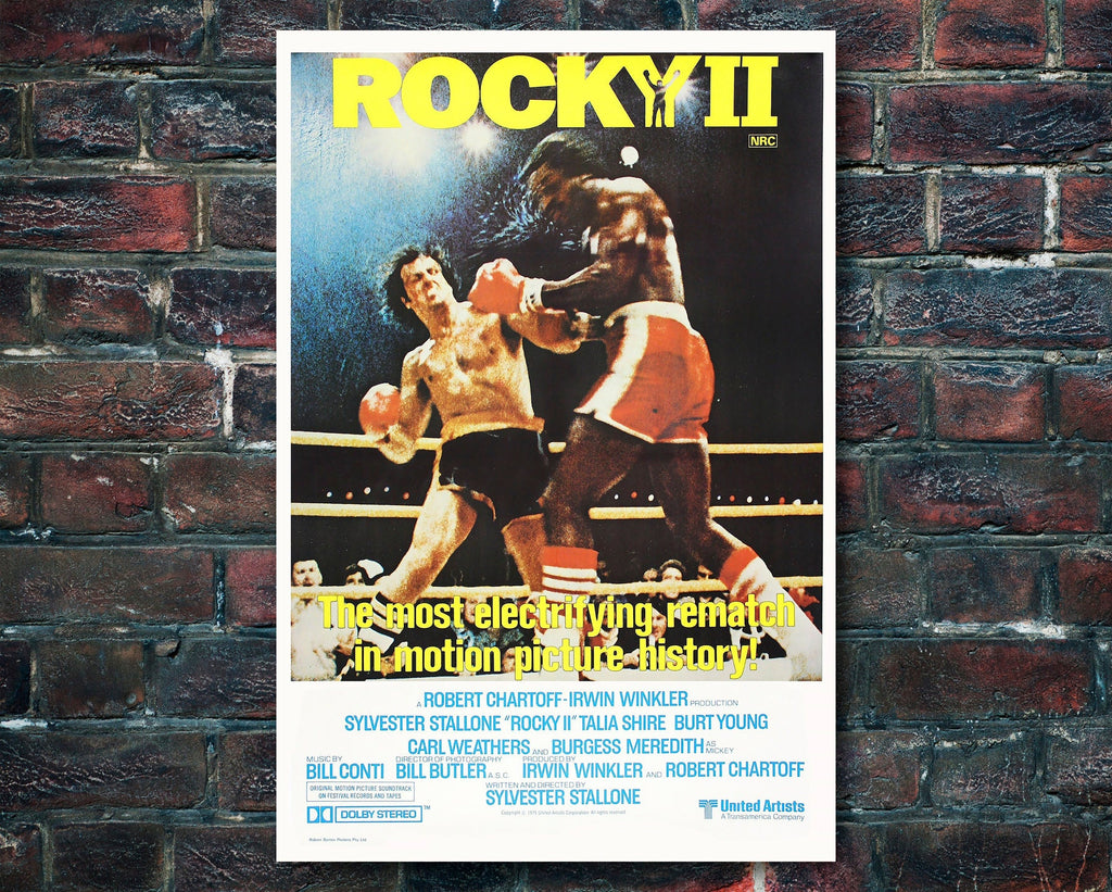 Rocky 2 1979 Vintage Poster Reprint - Retro Classic Hollywood Home Decor in Poster Print or Canvas Art