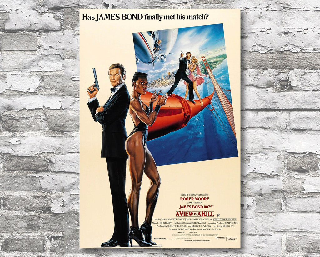 A View to a Kill 1985 James Bond Reprint - 007 Home Decor in Poster Print or Canvas Art