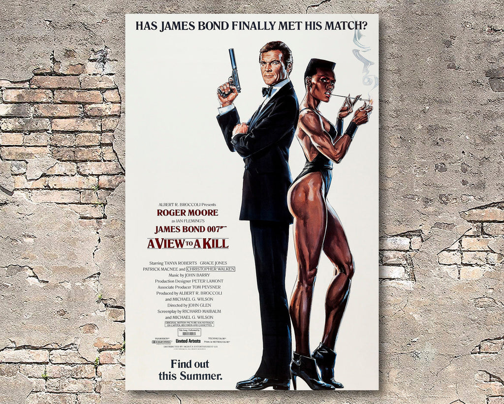 A View to a Kill 1985 James Bond Reprint - 007 Home Decor in Poster Print or Canvas Art