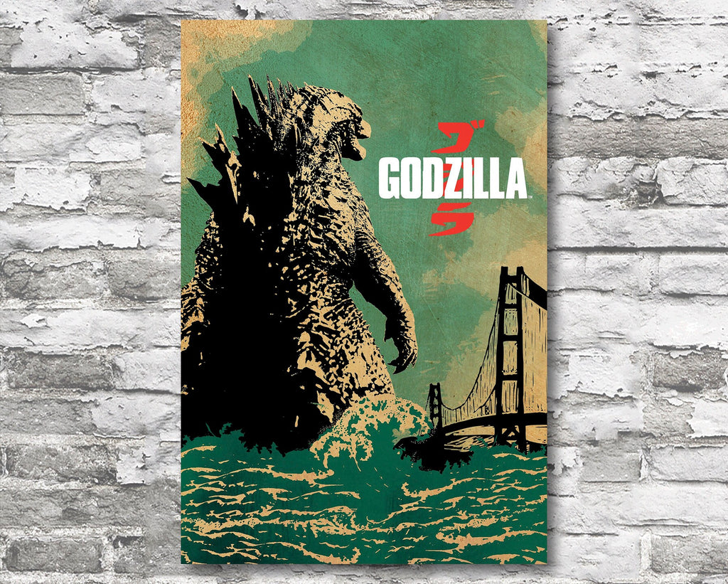 Godzilla 2014 Poster Reprint - Monster Movie Home Decor in Poster Print or Canvas Art