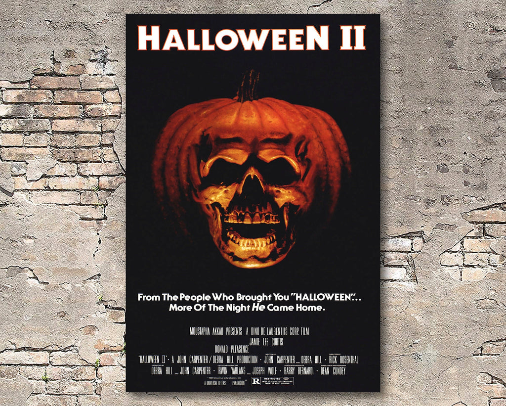 Halloween 2 1981 Poster Reprint - John Carpenter Horror Home Decor in Poster Print or Canvas Art