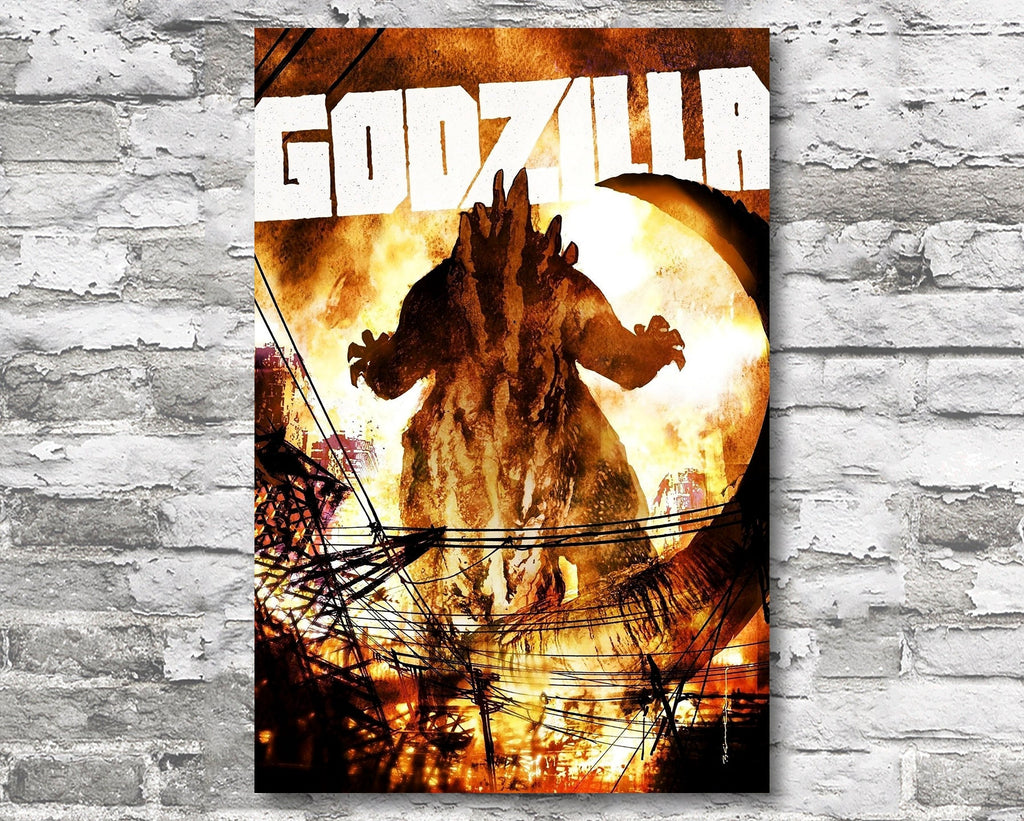 Godzilla Vintage Poster Reprint - Monster Movie Home Decor in Poster Print or Canvas Art