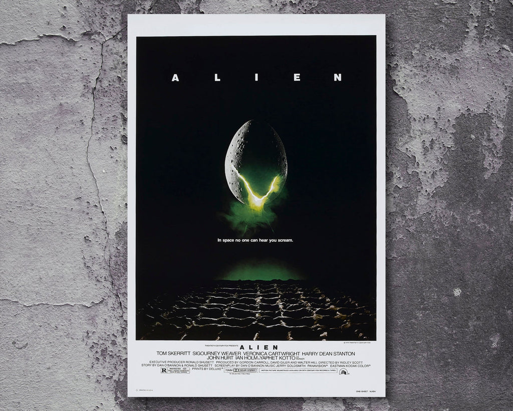 Alien 1979 Vintage Poster Reprint - Science Fiction Horror Home Decor in Poster Print or Canvas Art