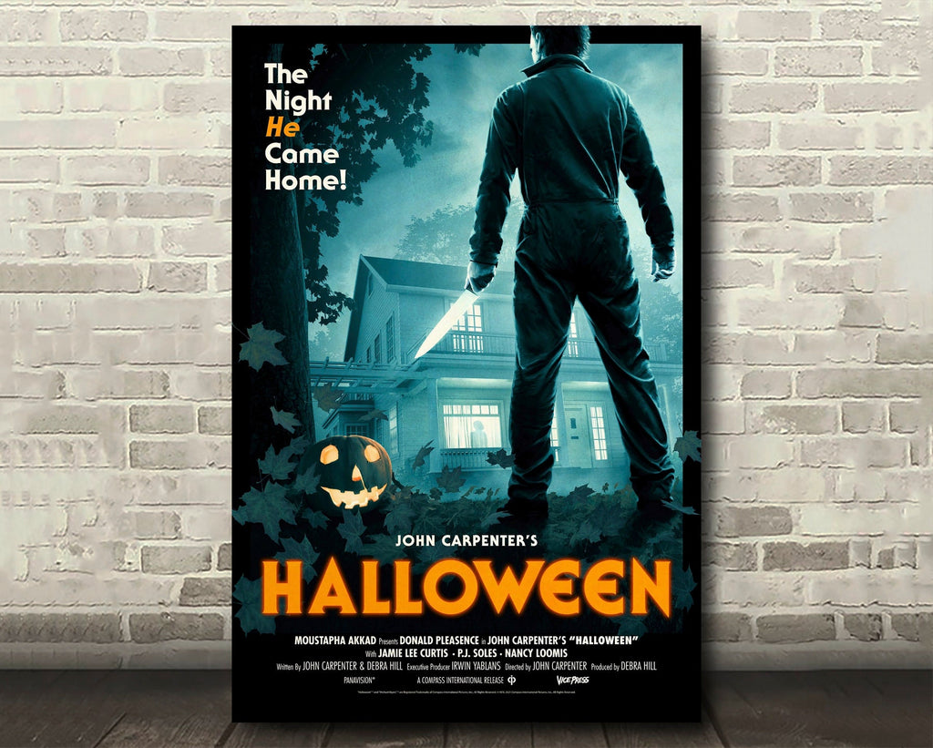 Halloween 1978 Poster Reprint - John Carpenter Horror Home Decor in Poster Print or Canvas Art