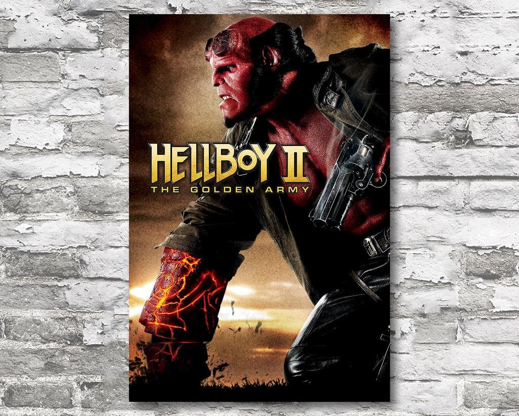 Hellboy II: The Golden Army 2008 Vintage Poster Reprint - Superhero Comic Book Home Decor in Poster Print or Canvas Art