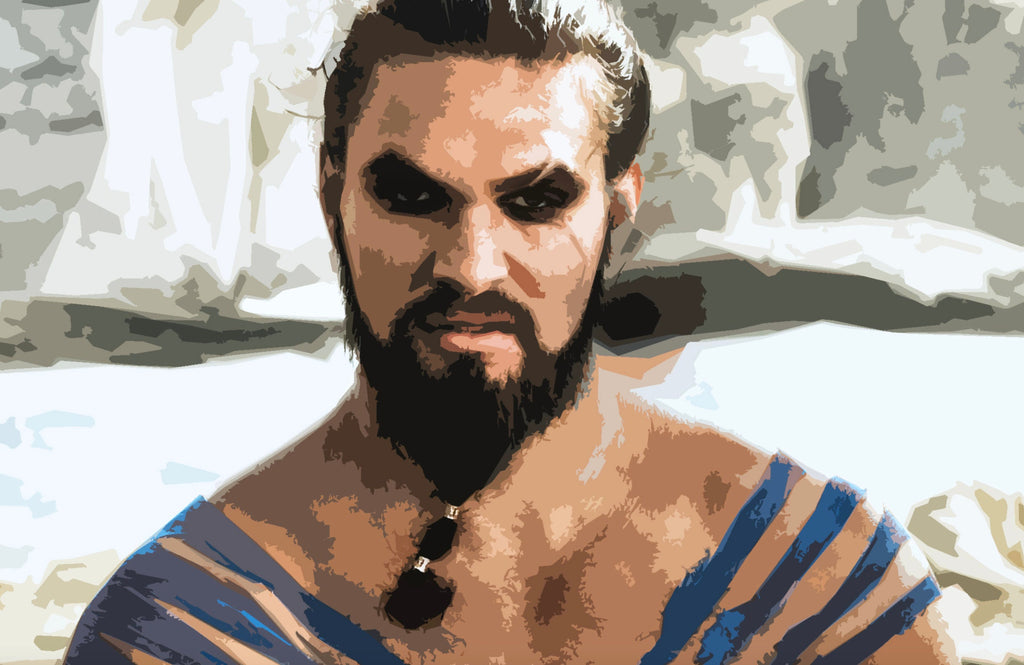 Khal Drogo Pop Art Illustration - Game of Thrones Fantasy Home Decor in Poster Print or Canvas Art