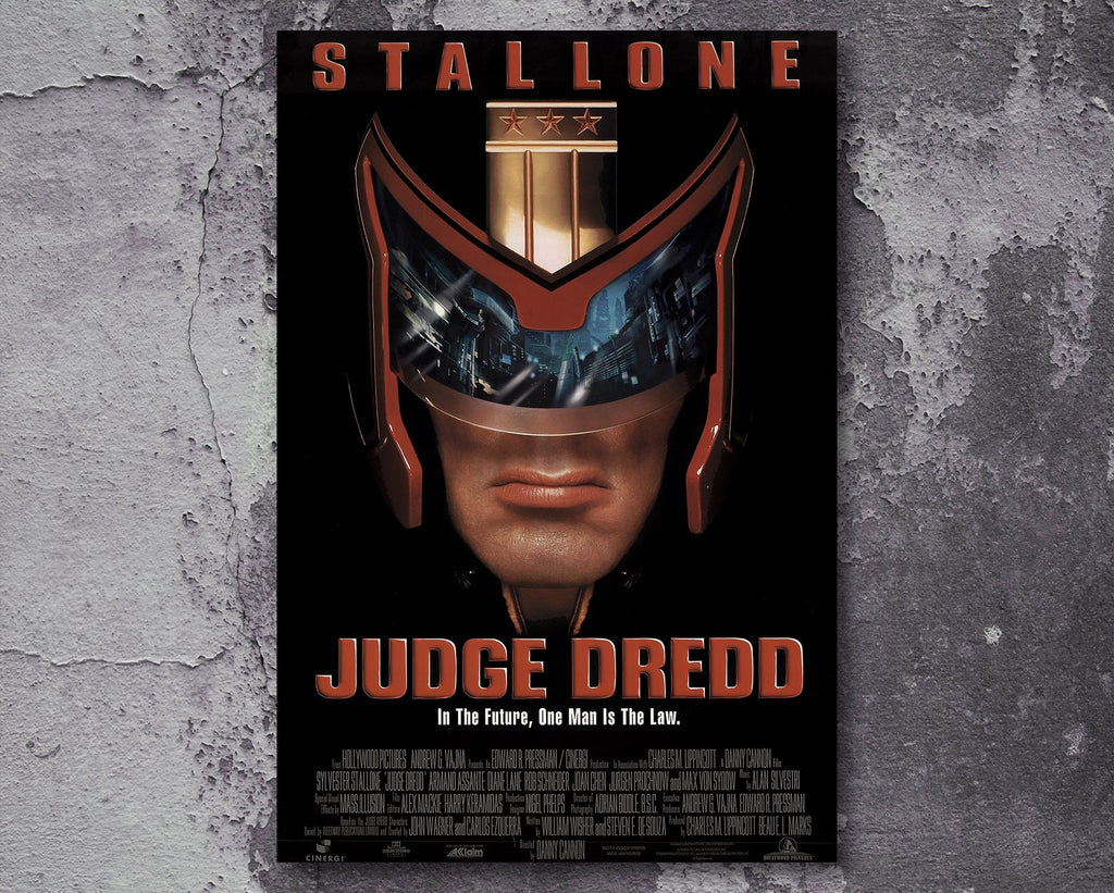 Judge Dredd 1995 Movie Poster Reprint - Science Fiction Superhero Home Decor in Poster Print or Canvas Art