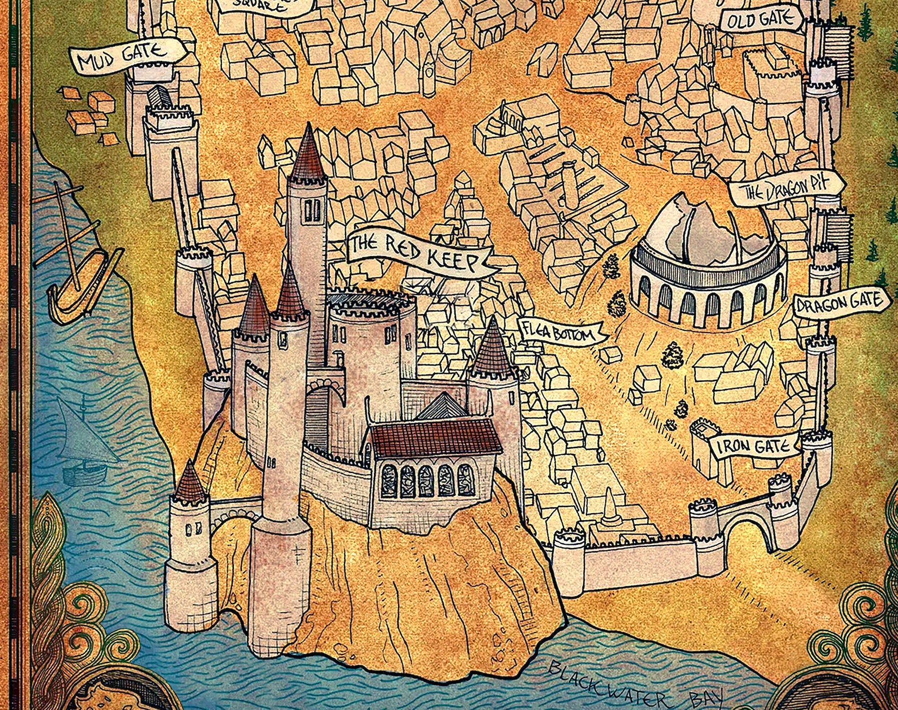 Game of Thrones King's Landing Map Television Fantasy Westeros