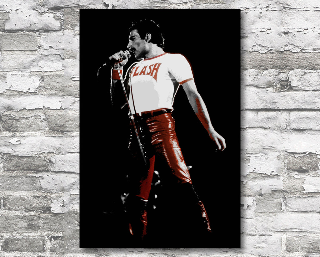 Freddie Mercury Queen Pop Art Illustration - Rock and Roll Music Home Decor in Poster Print or Canvas Art Active