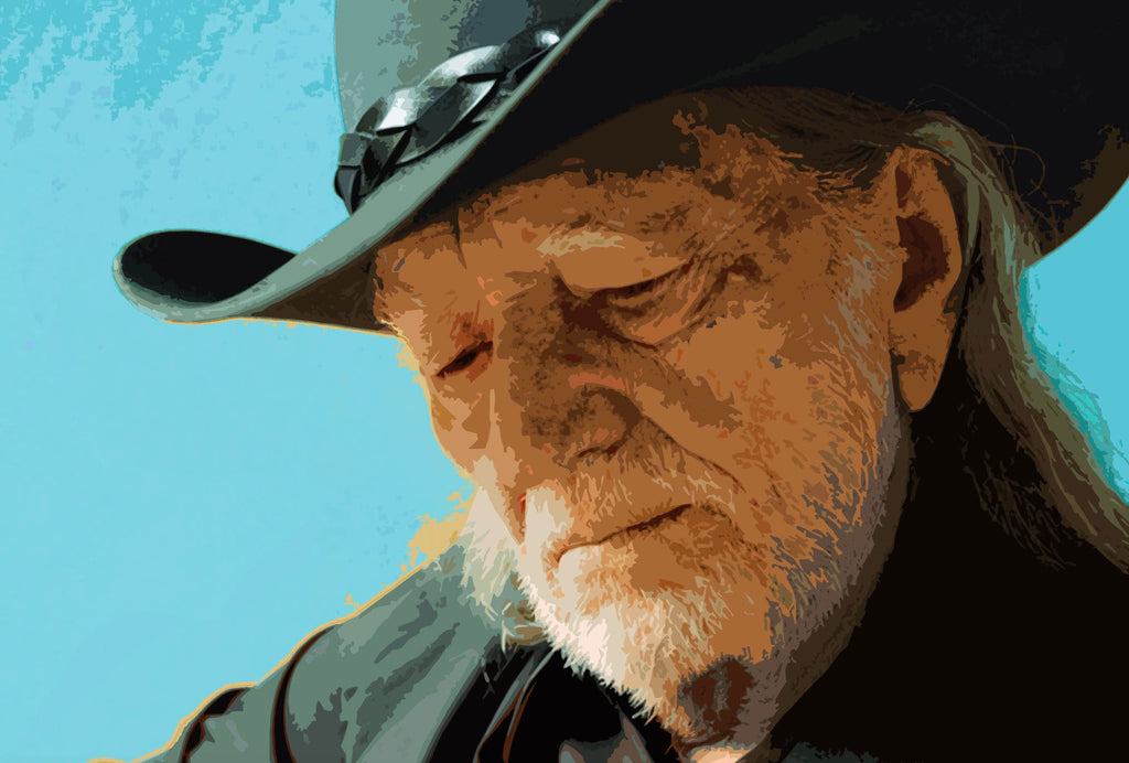 Willie Nelson Pop Art Illustration - Country Music Home Decor in Poster Print or Canvas Art