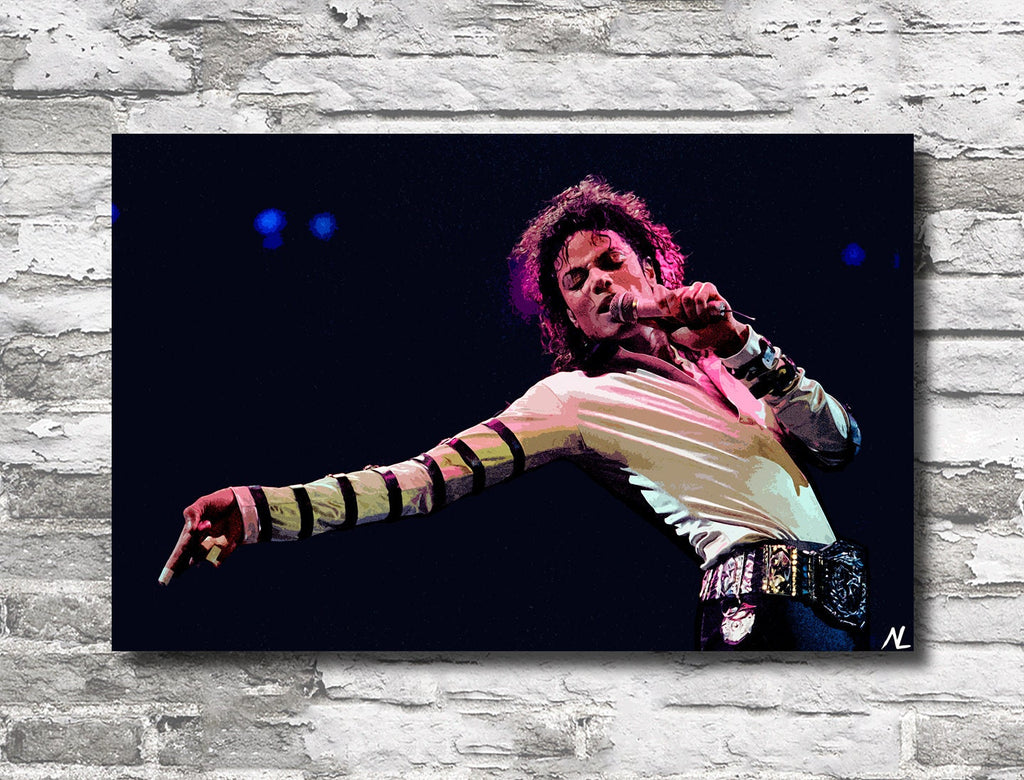 Michael Jackson Pop Art Illustration - Music Icon Home Decor in Poster Print or Canvas Art