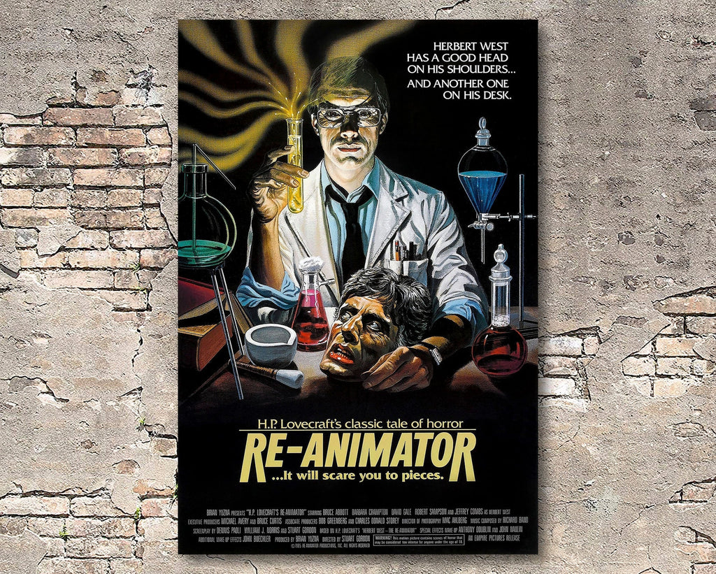 Re-Animator 1985 Poster Reprint - Lovecraft Comedy Horror Home Decor in Poster Print or Canvas Art