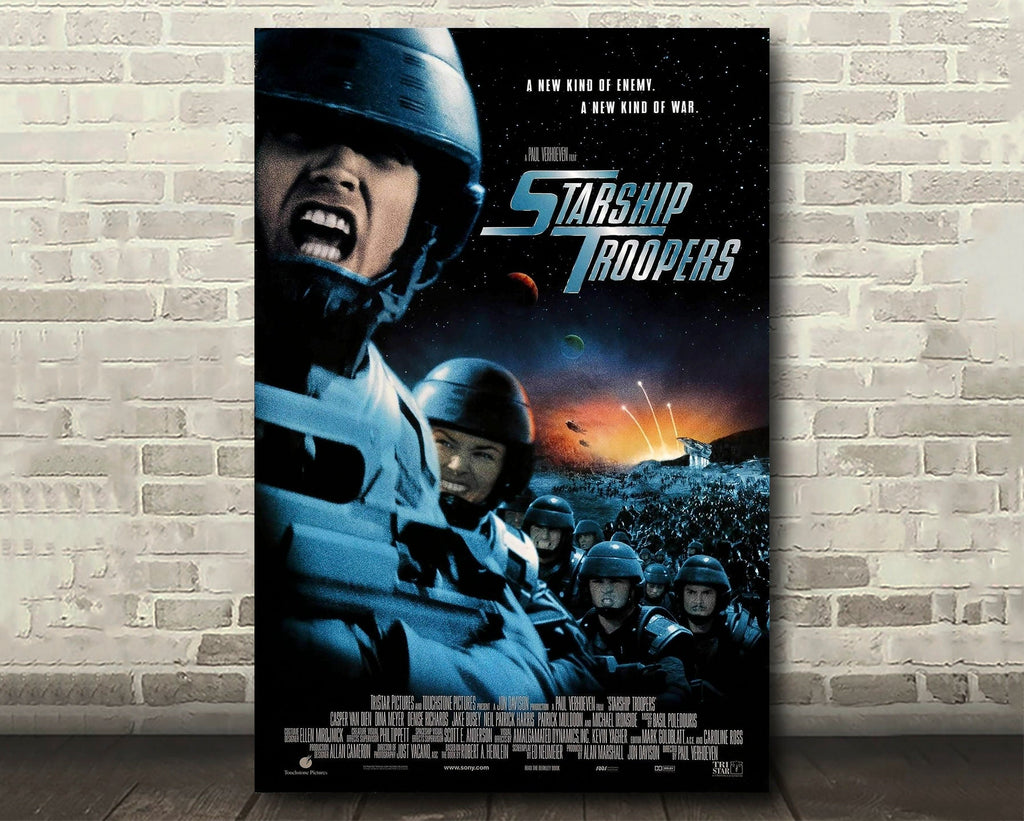 Starship Troopers 1997 Poster Reprint - Science Fiction Movie Home Decor in Poster Print or Canvas Art