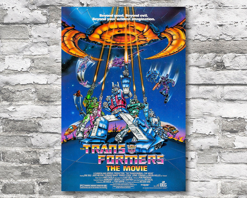 The Transformers: The Movie 1986 Vintage Poster Reprint - Science Fiction Cartoon Home Decor in Poster Print or Canvas Art