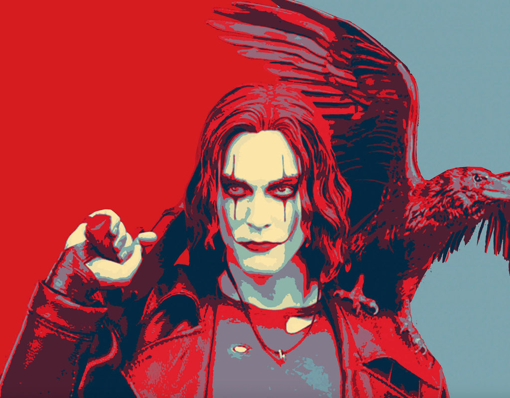 The Crow Pop Art Illustration - Gothic Superhero Home Decor in Poster Print or Canvas Art