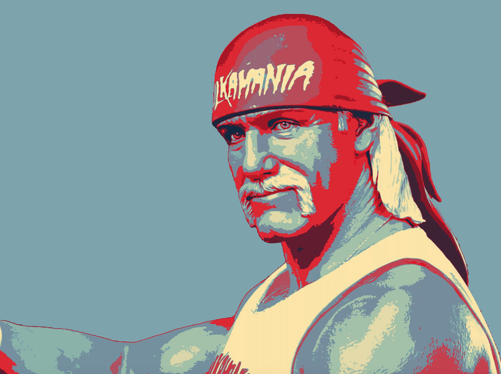 Hulk Hogan Pop Art Illustration - Wrestler Home Decor in Poster Print or Canvas Art