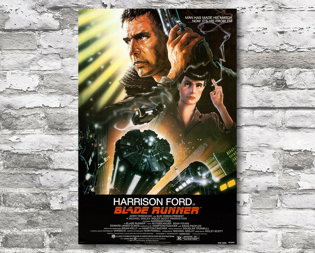 Blade Runner 1982 Poster Reprint - Science Fiction Home Decor in Poster Print or Canvas Art