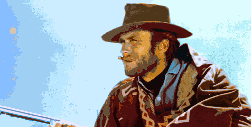 Clint Eastwood Pop Art Illustration - Cowboy Western Home Decor in Poster Print or Canvas Art