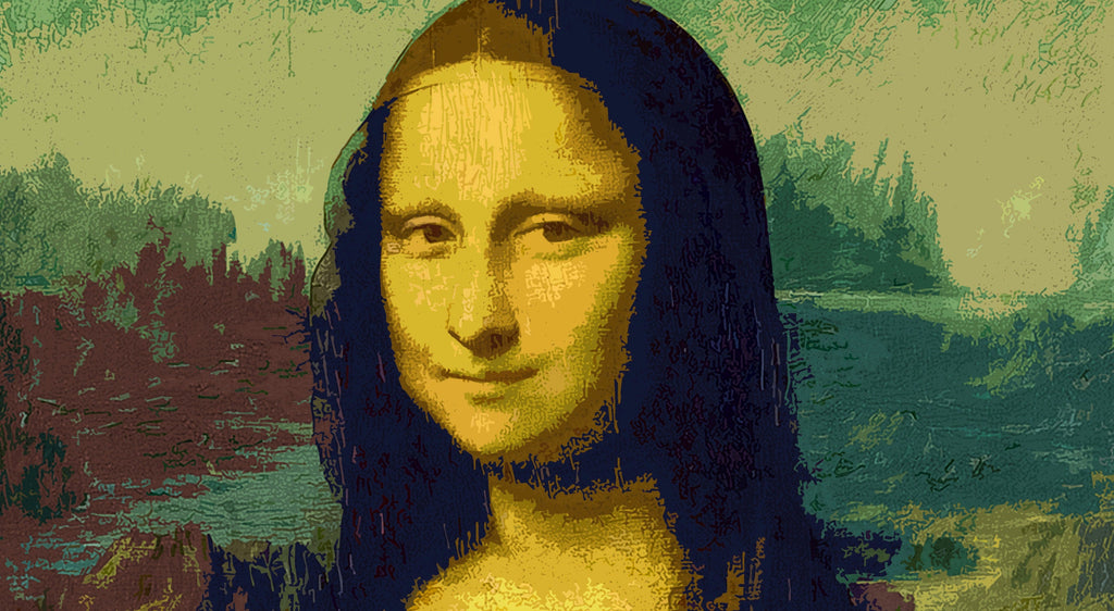 Mona Lisa Pop Art Illustration - Leonardo da Vinci Classic Renaissance Art Home Decor in Poster Print or Canvas Art