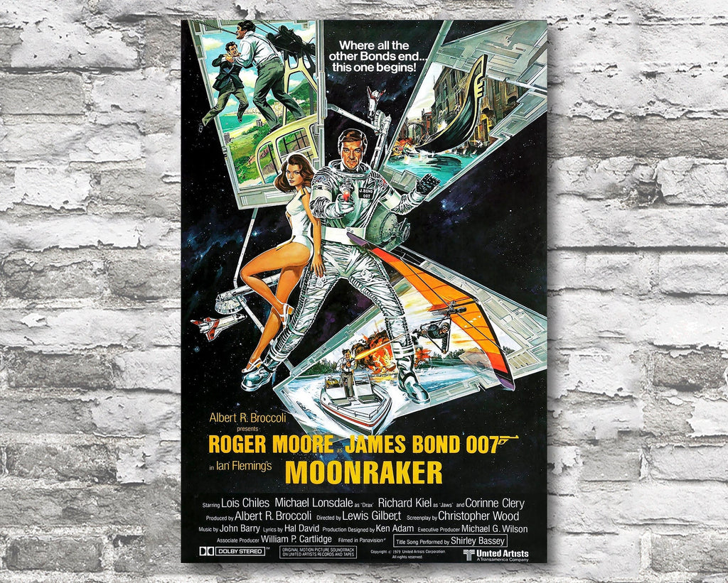 Moonraker 1979 James Bond Reprint - 007 Home Decor in Poster Print or Canvas Art