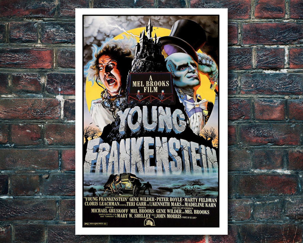 Young Frankenstein 1974 Vintage Poster Reprint - Horror Comedy Home Decor in Poster Print or Canvas Art