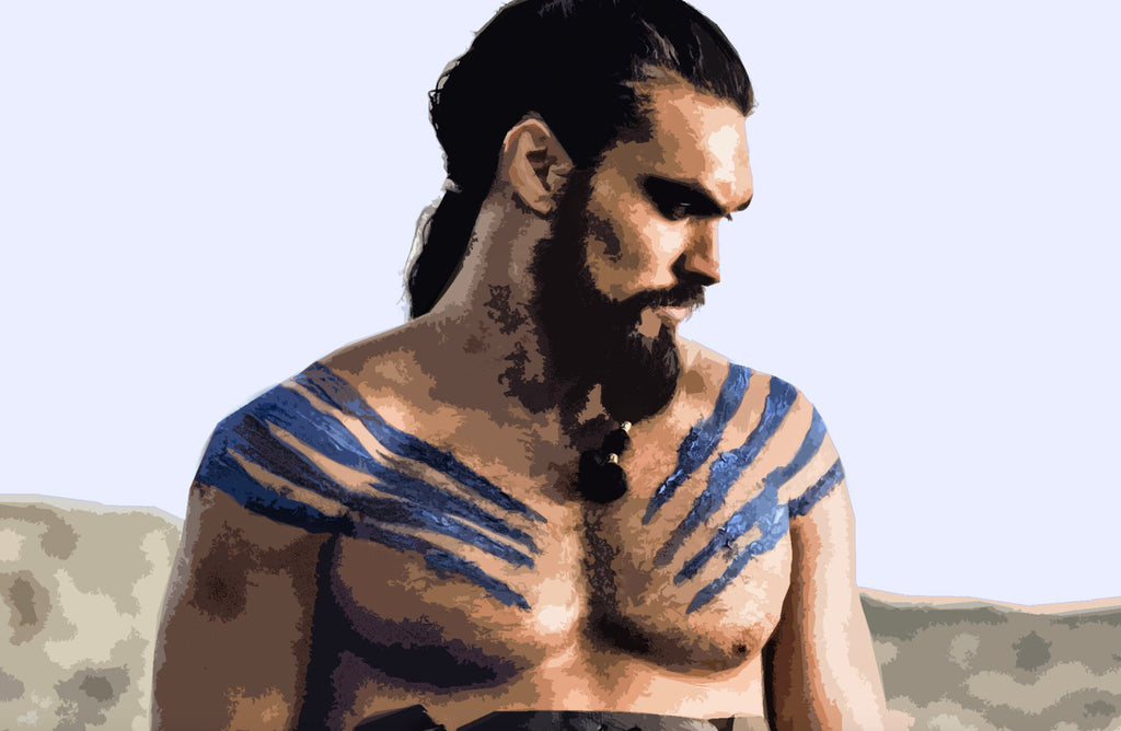 Khal Drogo Pop Art Illustration - Game of Thrones Fantasy Home Decor in Poster Print or Canvas Art