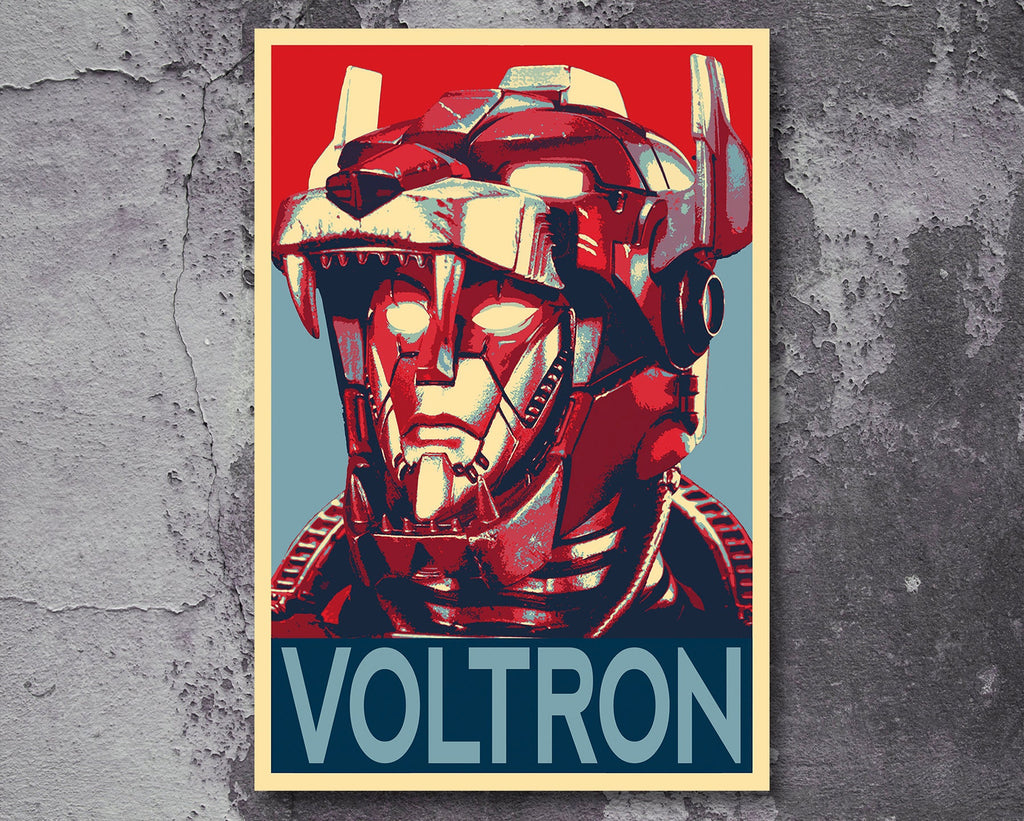 Voltron Pop Art Illustration - Japanese Anime Cartoon Robot Home Decor in Poster Print or Canvas Art