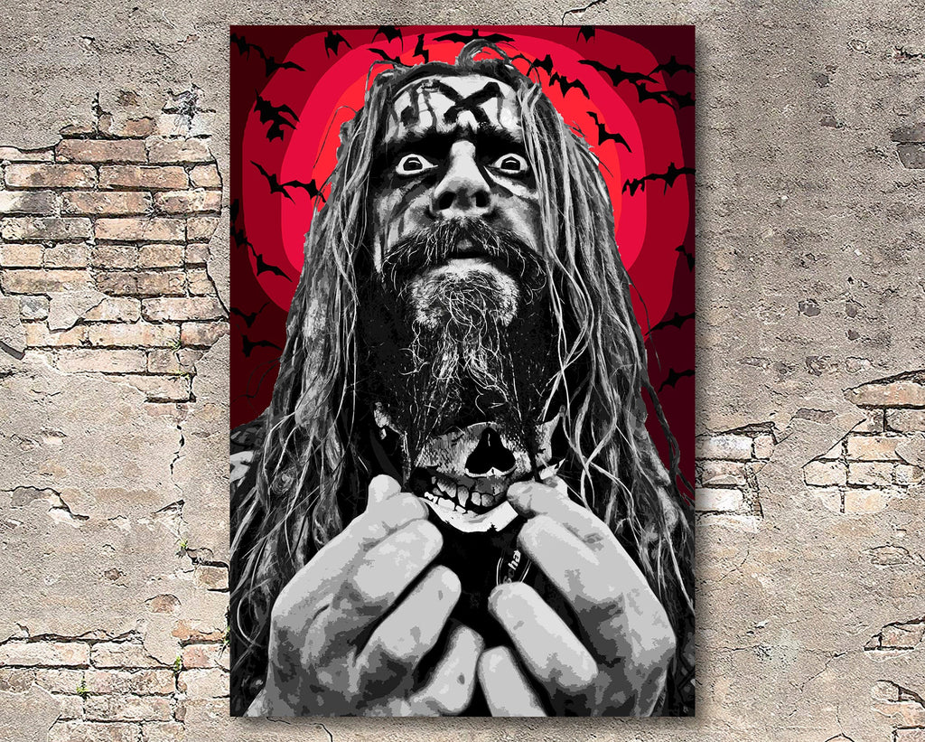 Rob Zombie Pop Art Illustration - Heavy Metal Rock and Roll Music Icon Home Decor in Poster Print or Canvas Art