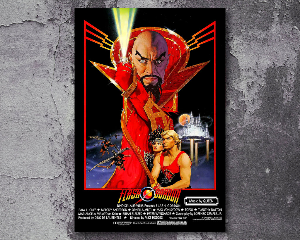 Flash Gordon 1980 Vintage Poster Reprint - Science Fiction Horror Home Decor in Poster Print or Canvas Art