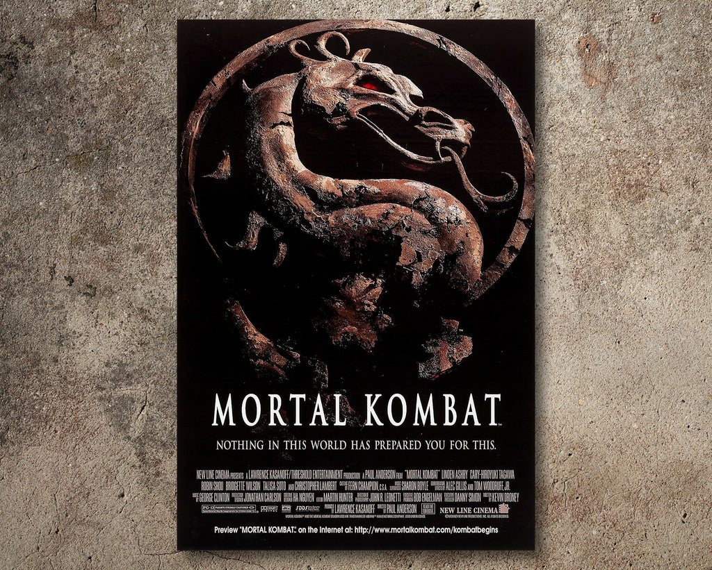 Mortal Kombat 1995 Vintage Poster Reprint - Video Game Martial Arts Movie Home Decor in Poster Print or Canvas Art