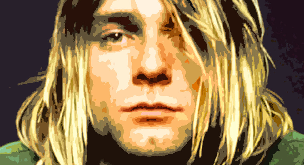 Kurt Cobain Nirvana Pop Art Illustration - Rock and Roll Music Icon Home Decor in Poster Print or Canvas Art