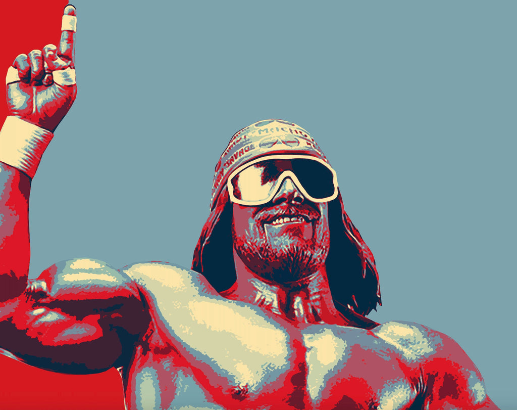 Macho Man Randy Savage Pop Art Illustration - Wrestler Home Decor in Poster Print or Canvas Art