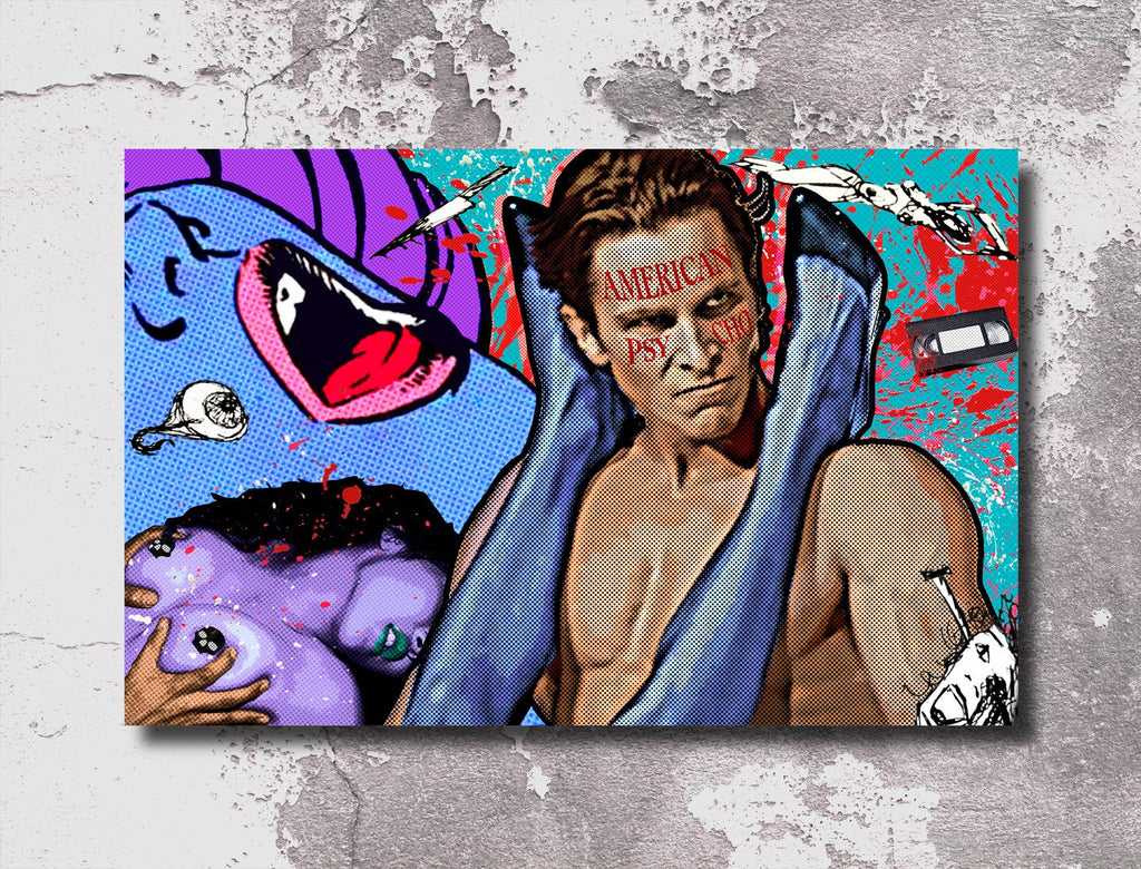 American Psycho 'Sex & Violence' Pop Art Illustration - Erotic Horror Home Decor in Poster Print or Canvas Art