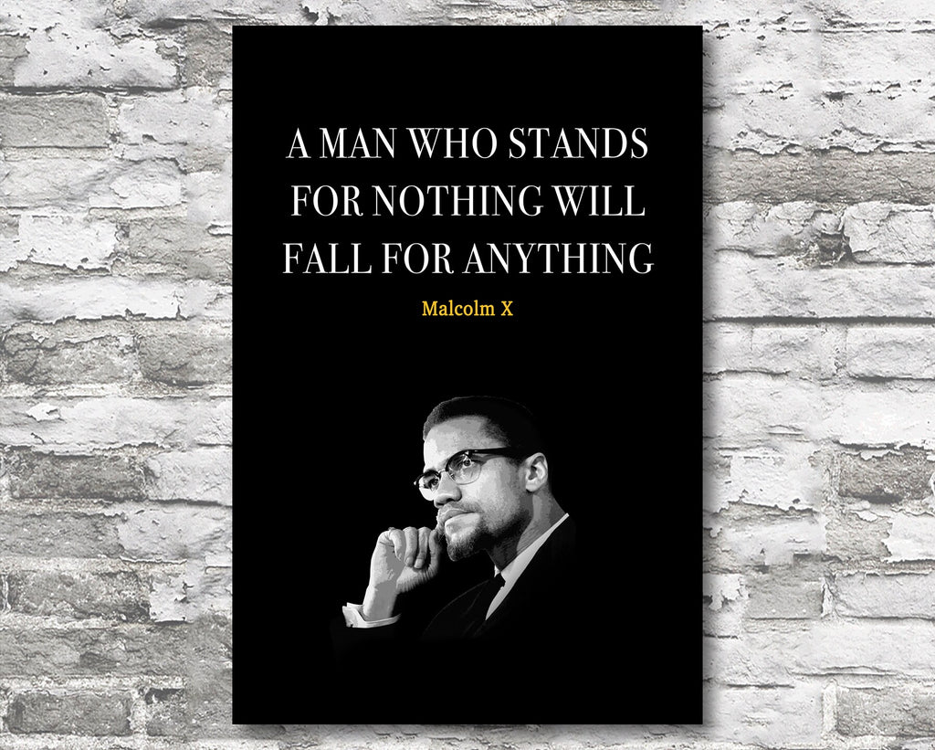 Malcolm X Quote Motivational Wall Art | Inspirational Home Decor in Poster Print or Canvas Art