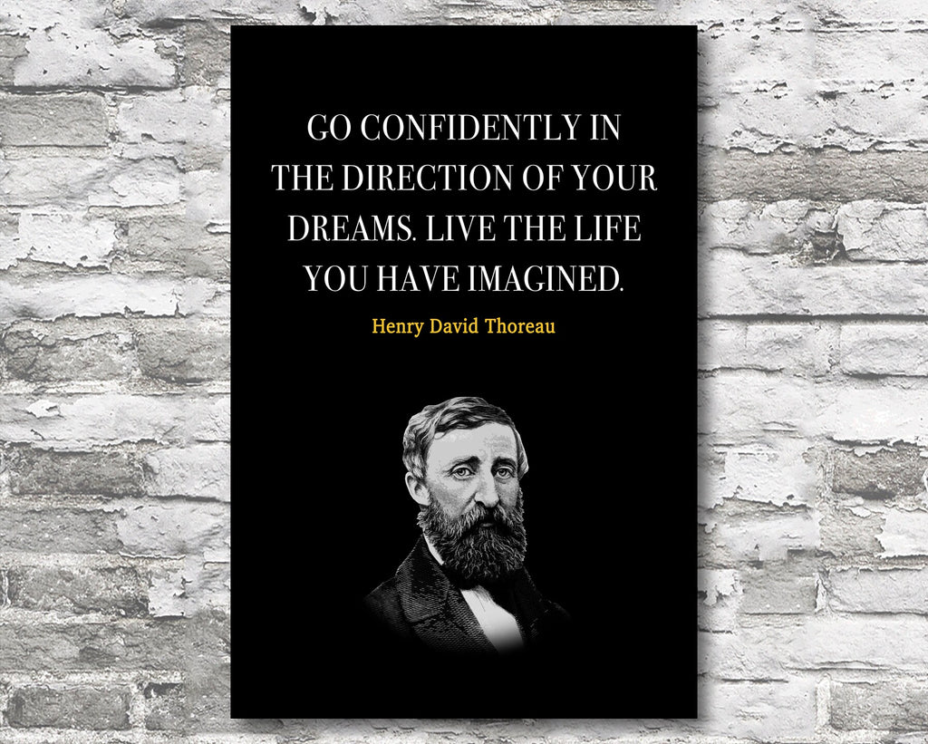 Henry David Thoreau Quote Motivational Wall Art | Inspirational Home Decor in Poster Print or Canvas Art