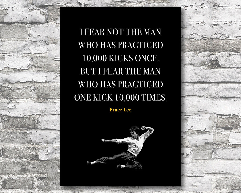 Bruce Lee Quote Motivational Wall Art | Inspirational Home Decor in Poster Print or Canvas Art