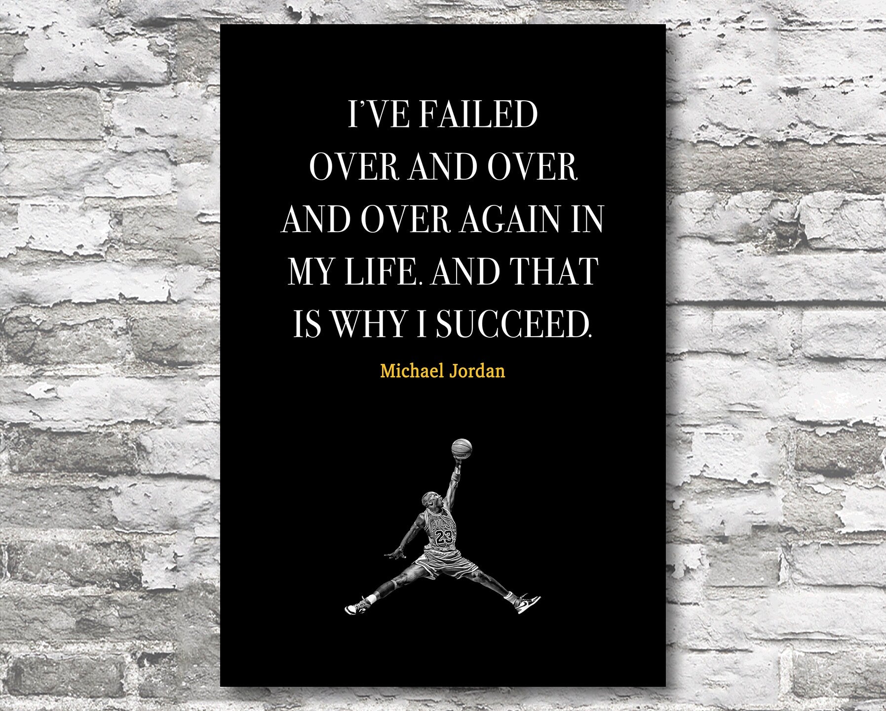 Michael Jordan Motivational Failure and Success Quote Poster Print