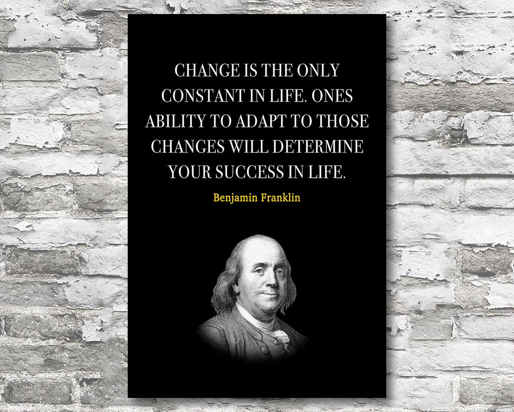 Benjamin Franklin Quote Motivational Wall Art | Inspirational Home Decor in Poster Print or Canvas Art