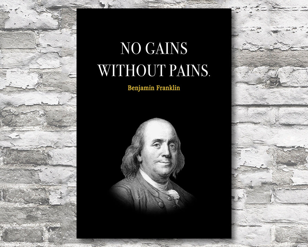 Benjamin Franklin Quote Motivational Wall Art | Inspirational Home Decor in Poster Print or Canvas Art